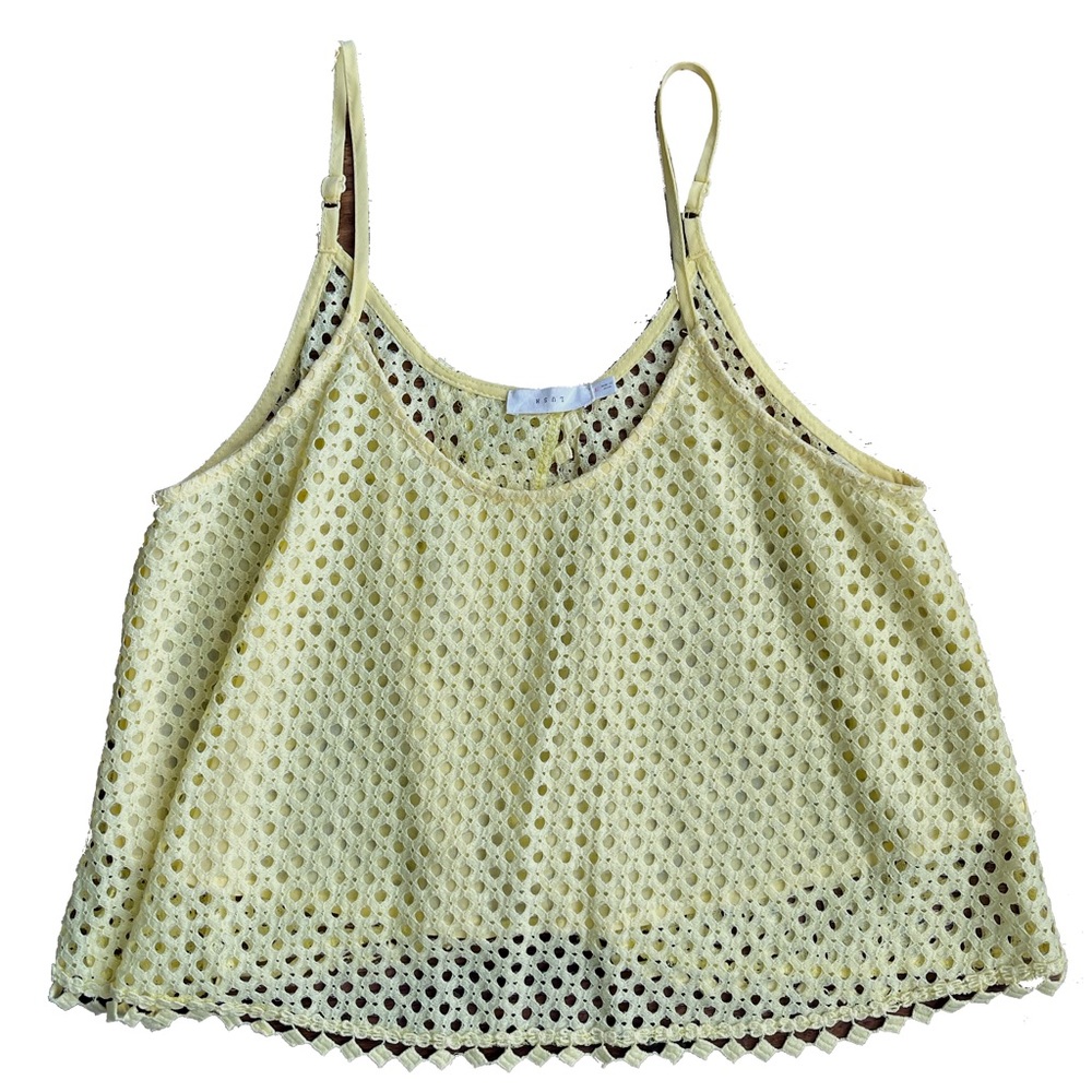 NWOT Lulu Open Up Back Overlay Top